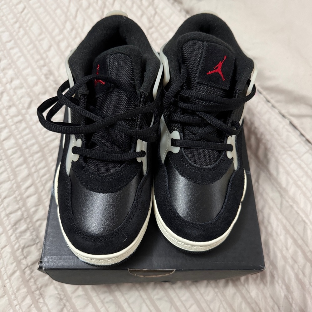 Jordan Black and Red Sneakers Classic Basketball Design